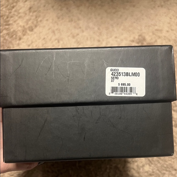 Gucci Black Leather Mules with Gold Accents - Picture 4 of 4